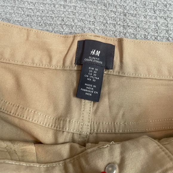 H&M Pants Hm Mens Slim Fit Coupe Etroite Beige Pants Poshmark